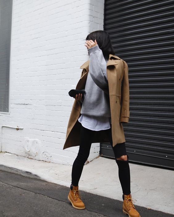 Women shop wearing timberlands