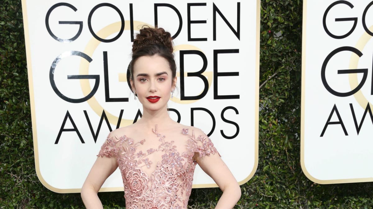 A Golden Globes Makeup Look with Lily Collins and Lancôme