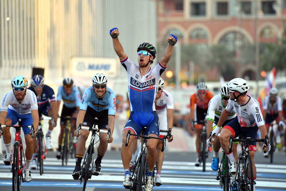 Peter Sagan wins the Elite Mens road race at the 2016 World Road Championships