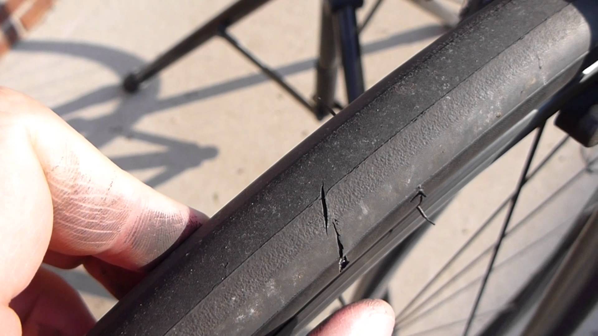 changing a tyre on a bike