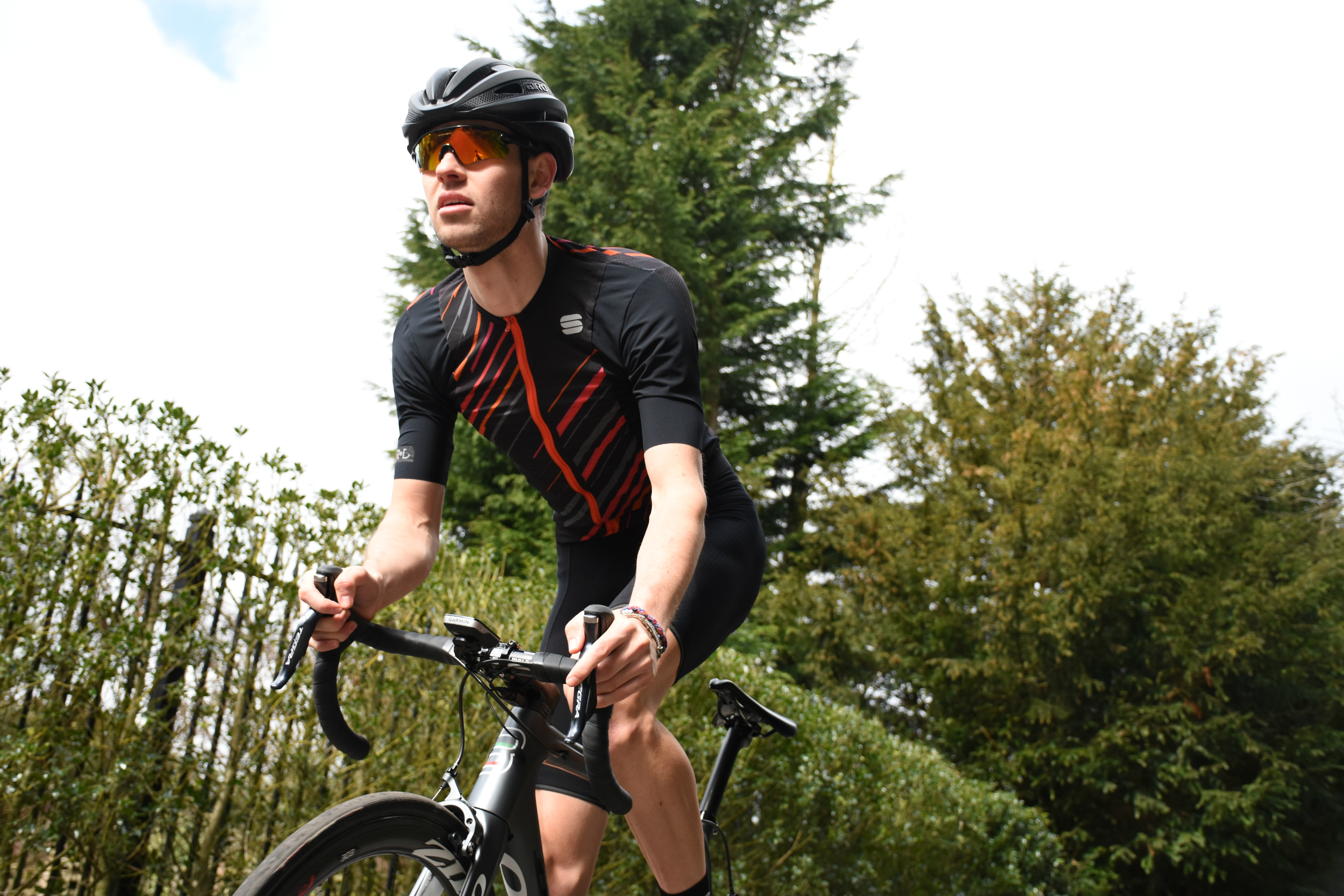 a cyclist riding in the sportful celsius jersey