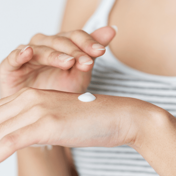 putting collagen moisturiser on skin