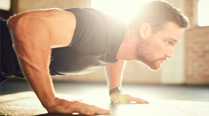 different types of exercise, man doing push ups