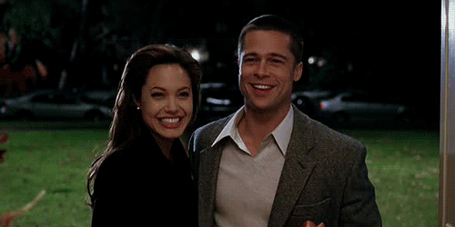 Brad Pitt with a Buzz Cut and Angelina Jolie in Mr and Mrs Smith