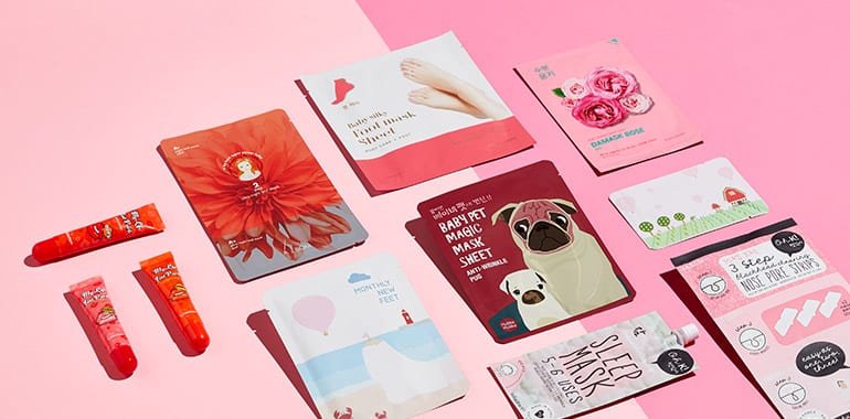 koreanische kosmetik gesichtsmasken und lip tints