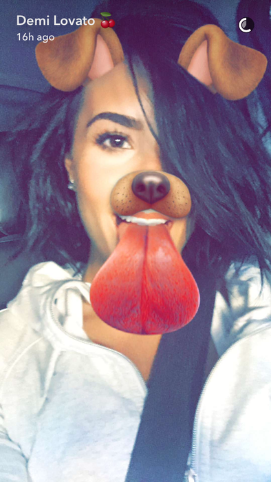 Demi  Lovato Dog Filter Snapchat