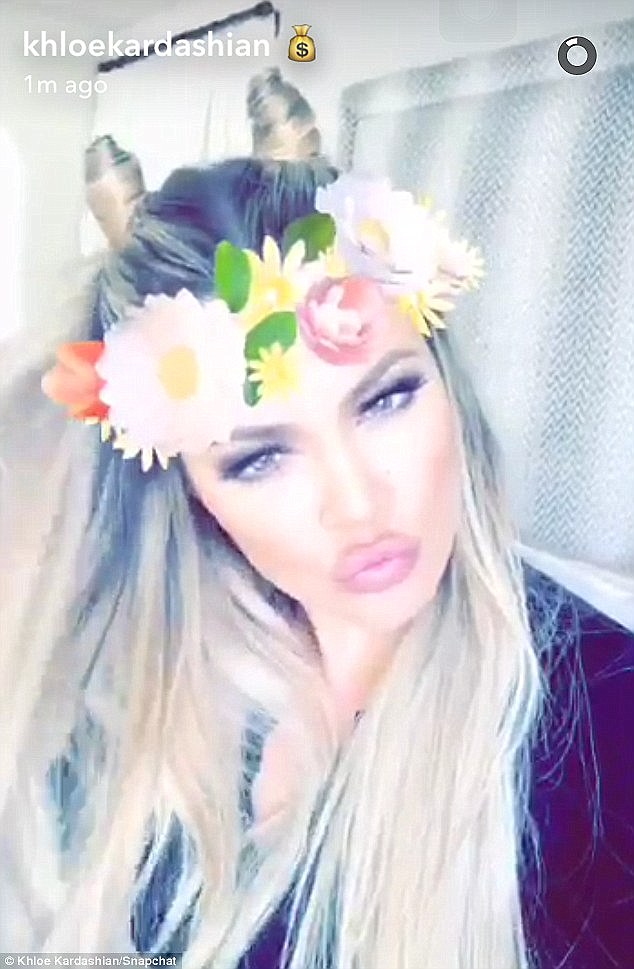 Khloe Kardashian Flower Crown Snapchat