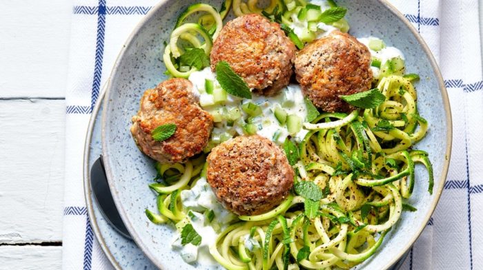 Healthy Lamb Meatballs & Courgetti