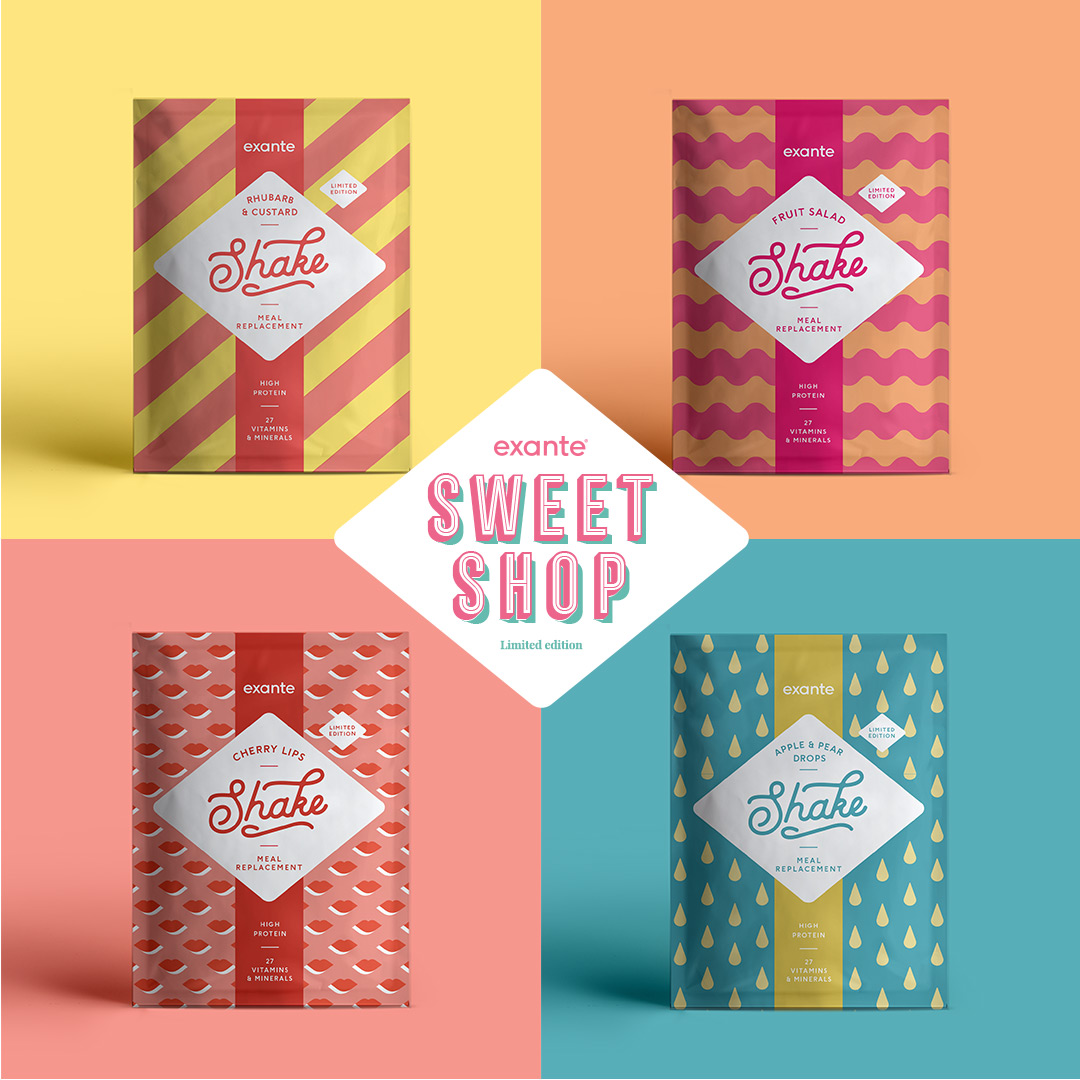 Images of the packets of new Sweet Shop Shake Range