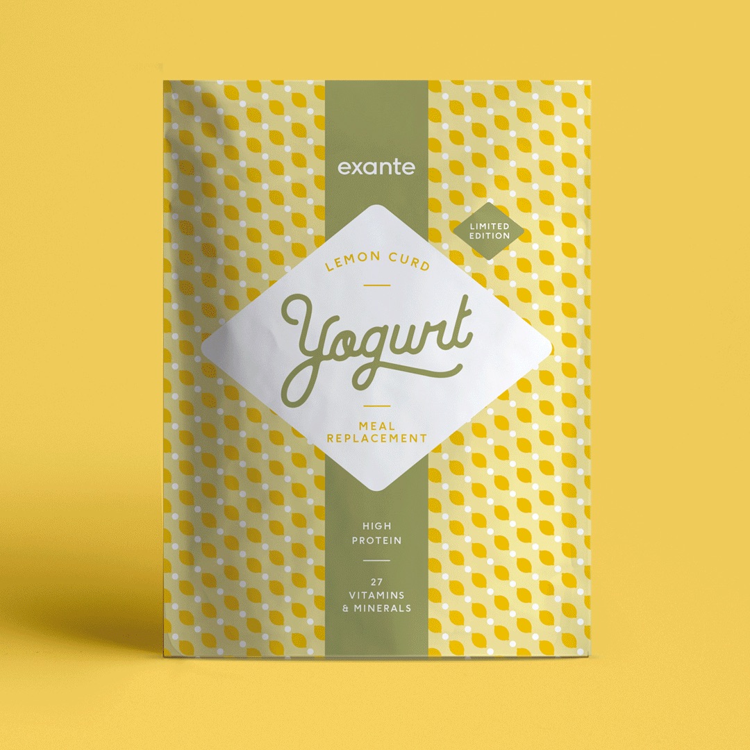 lemon curd spring yogurt on yellow background