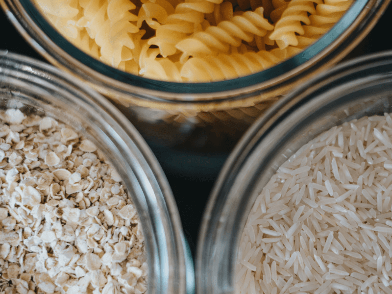 Pasta, oats and rice