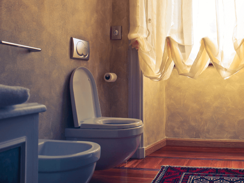 A cozy bathroom which will be utilized during a colon cleanse