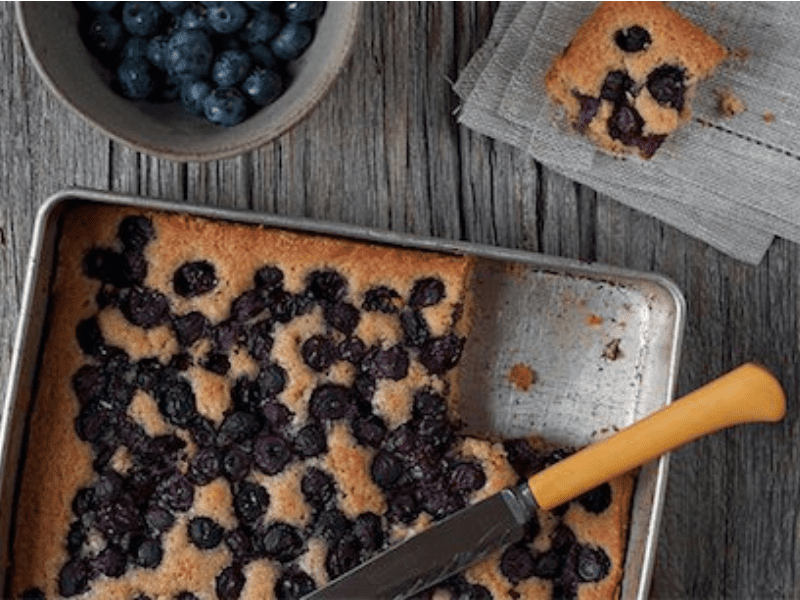 Healthy lemon blueberry cake
