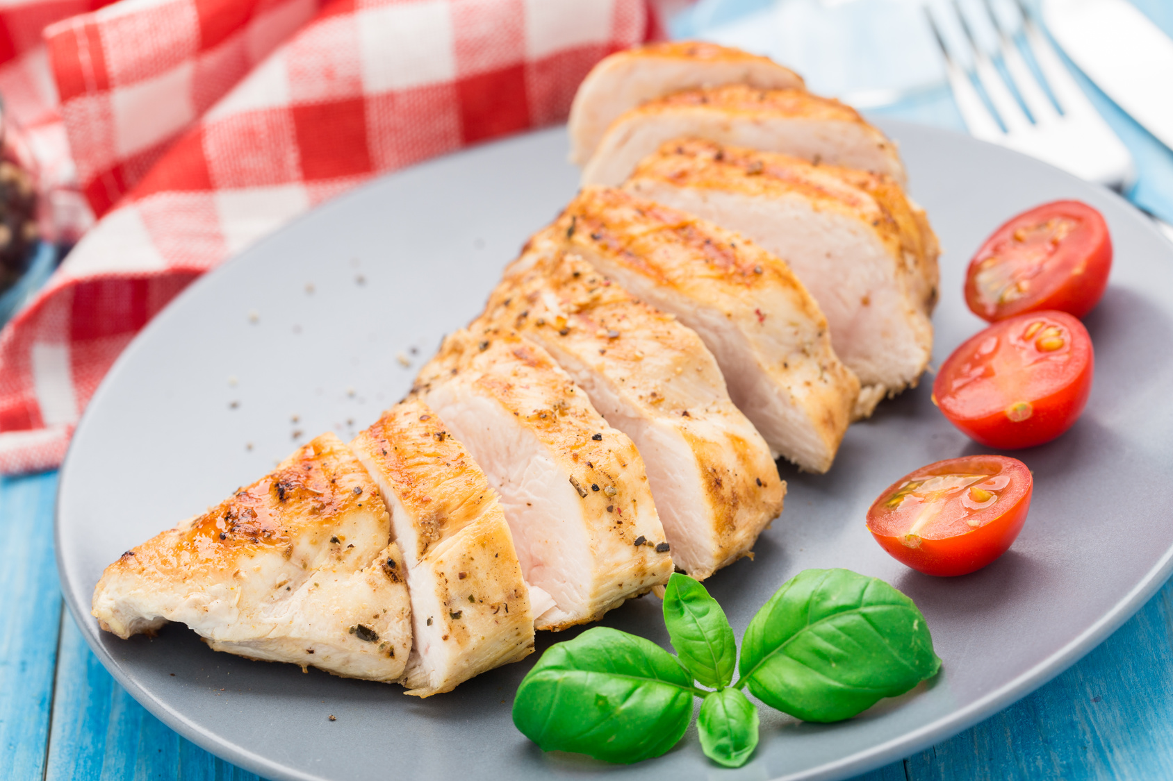 Deicious grilled chicken breasts on a plate