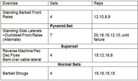 Shoulder Workout Chart Pdf