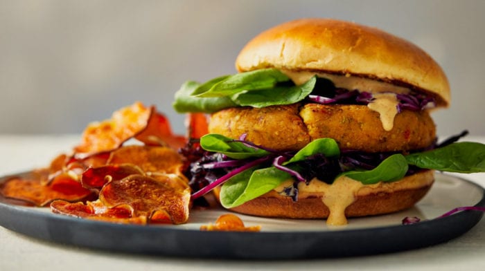 Burger épicé aux pois chiche et à la coriandre