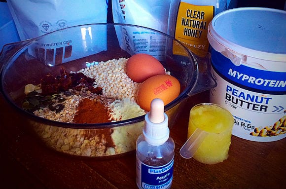 Apfel-Haferflocken-Proteinriegel