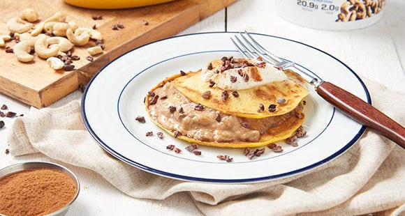 Protein Pfannkuchen | Bananen Erdnussbutter Pancake Rezept