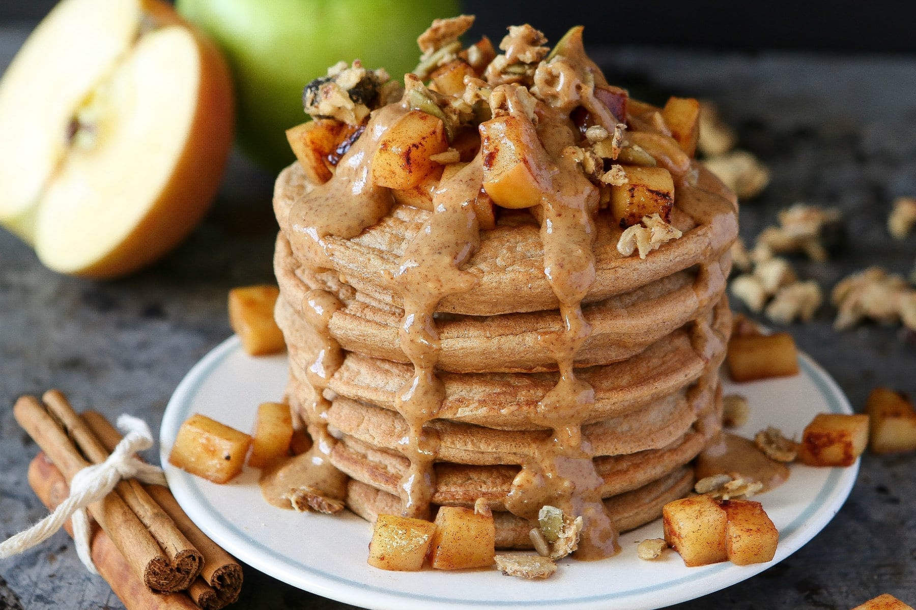 Toffee Apple Protein Pancakes | Lean Breakfast Recipe