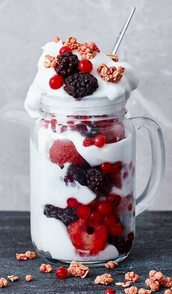 protein fluff with berries