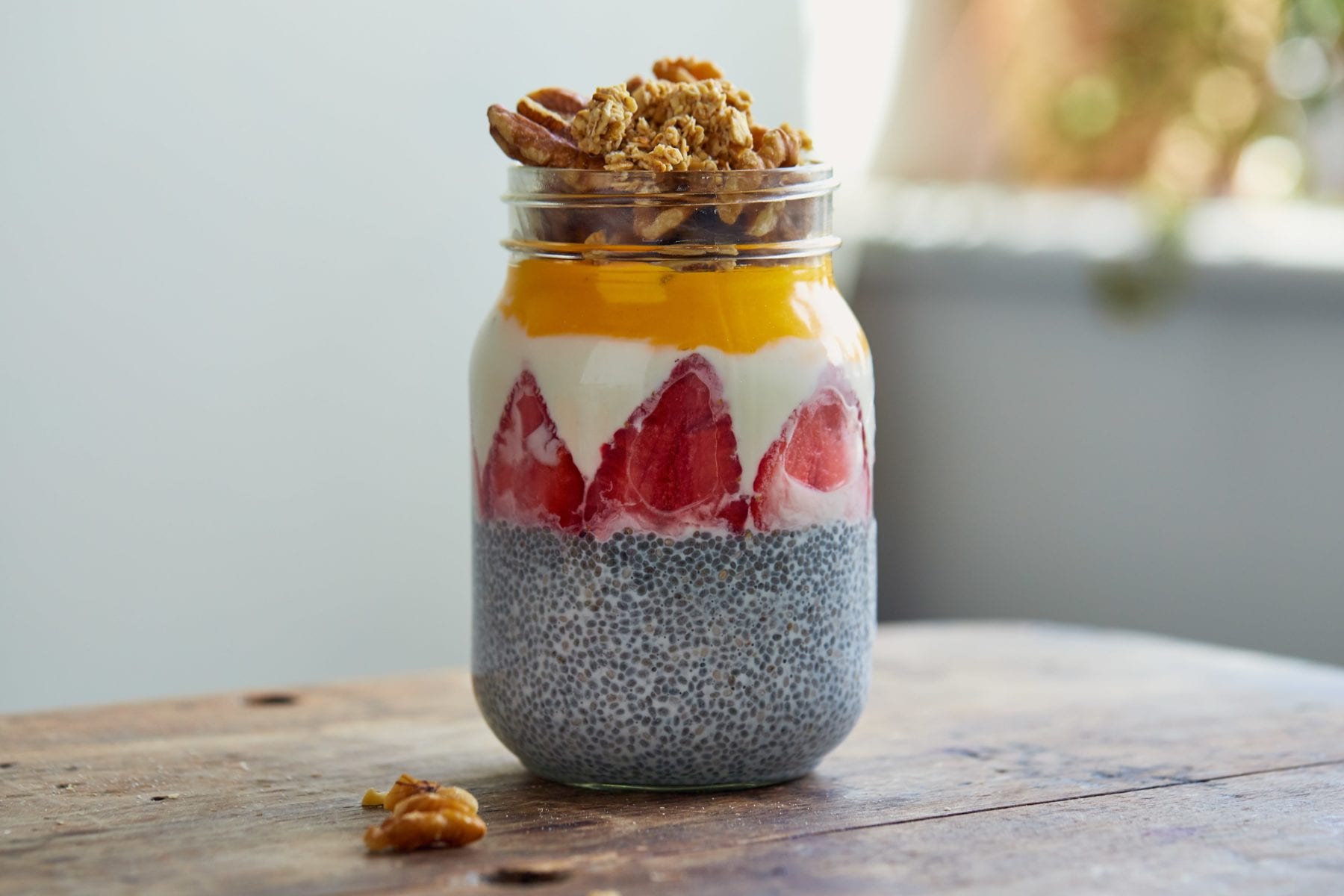 Peach Mango Breakfast Chia Pudding & Liquid Omega