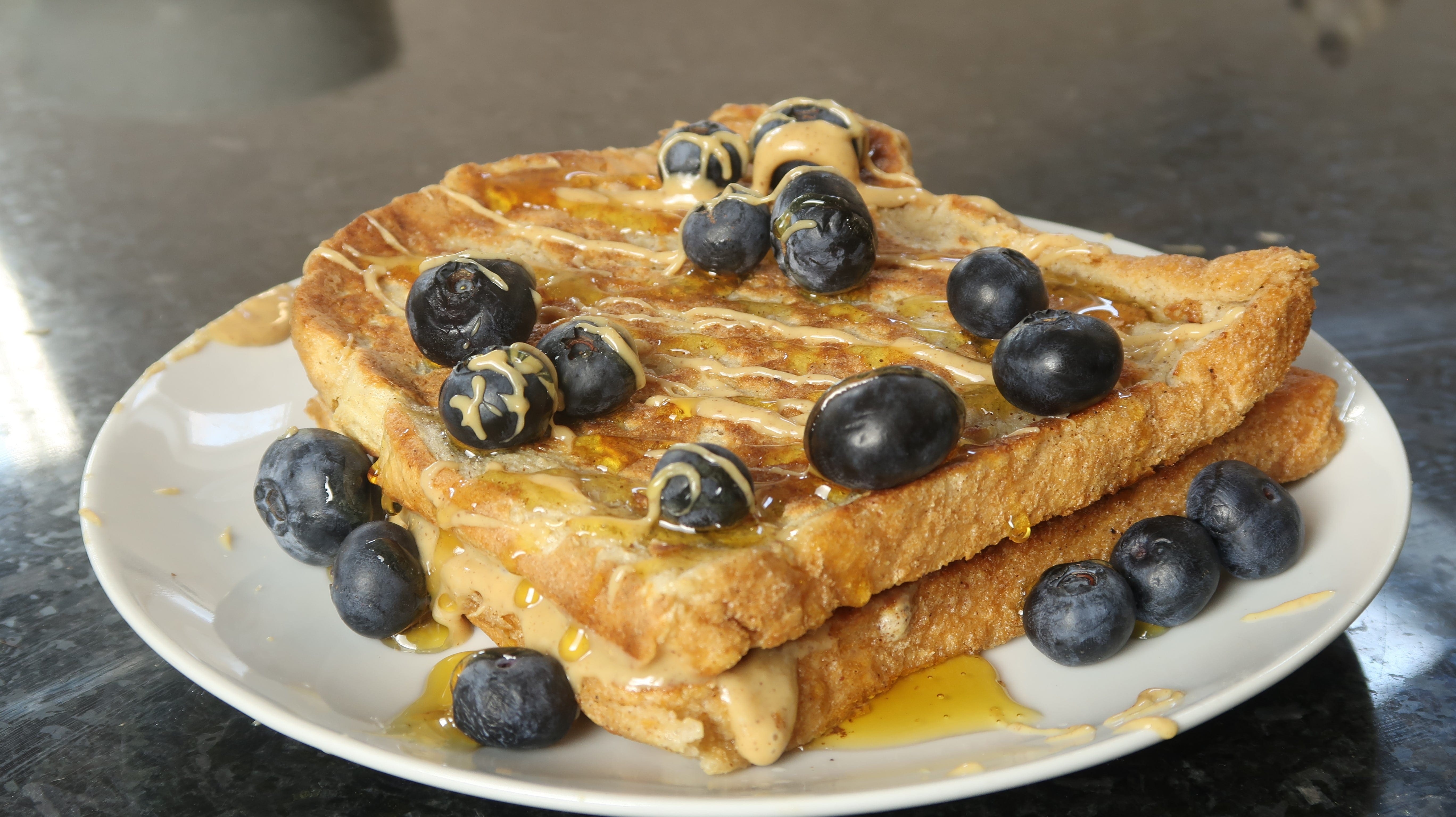 Peanut Butter-Stuffed Protein French Toast
