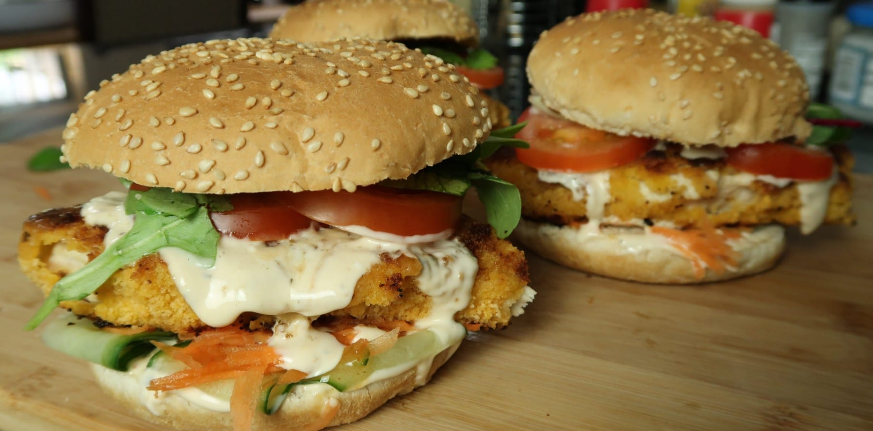 Crispy Sweet Chilli Chicken Burgers