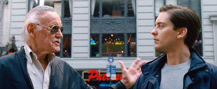 Stan Lee dans Spider Man 3 avec Tobey Maguire dans le rôle de Peter Parker stan lee spiderman