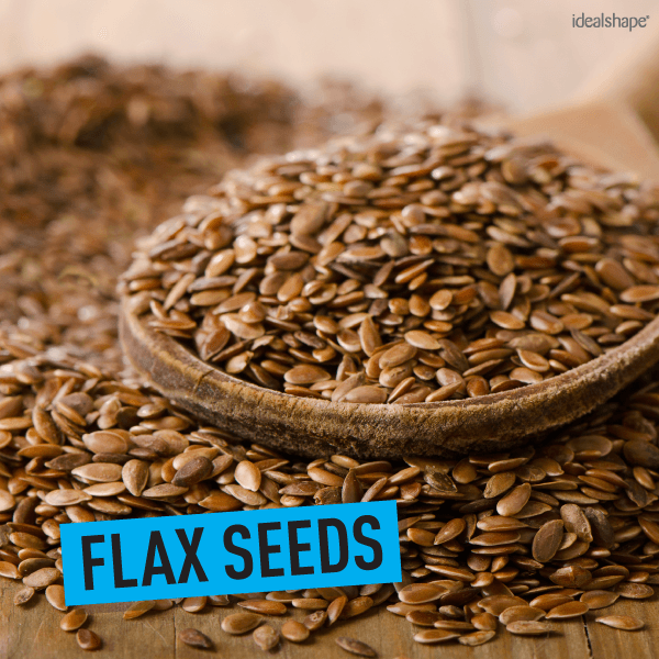 Spoonful of flax seed smoothie mix-in