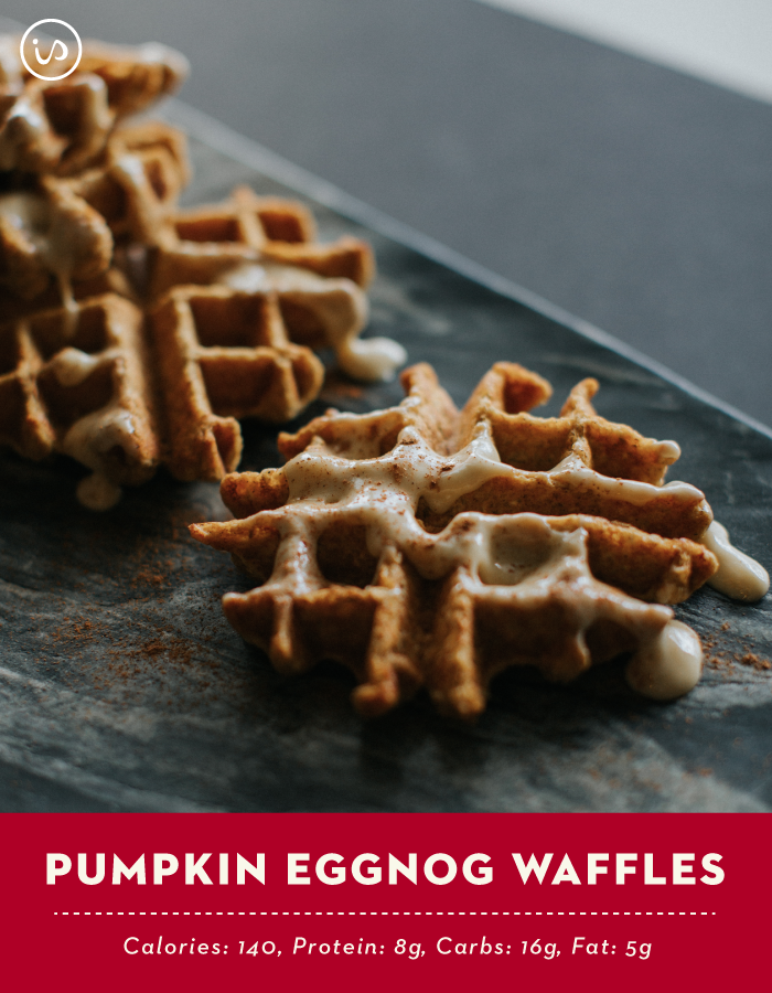 Healthy Pumpkin Eggnog Waffles