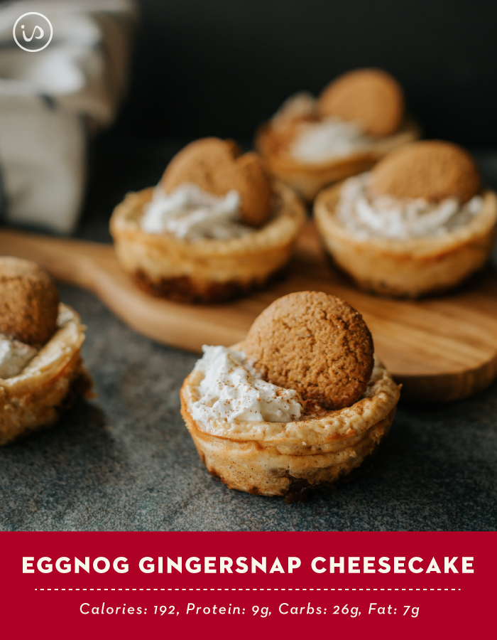 Healthy Eggnog Gingersnap Cheesecake