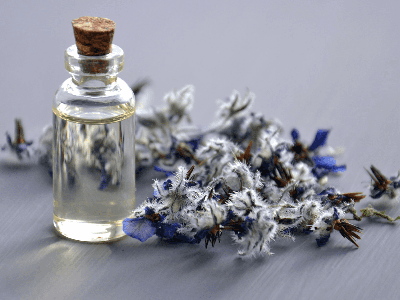 A vial full of lavender oil