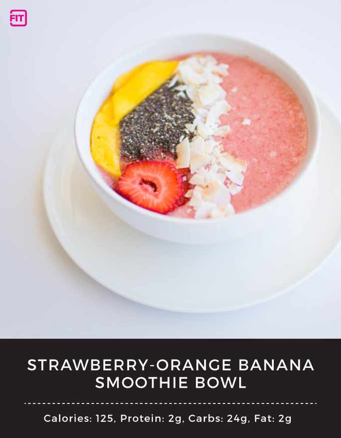 BCAA strawberry orange banana smoothie bowl