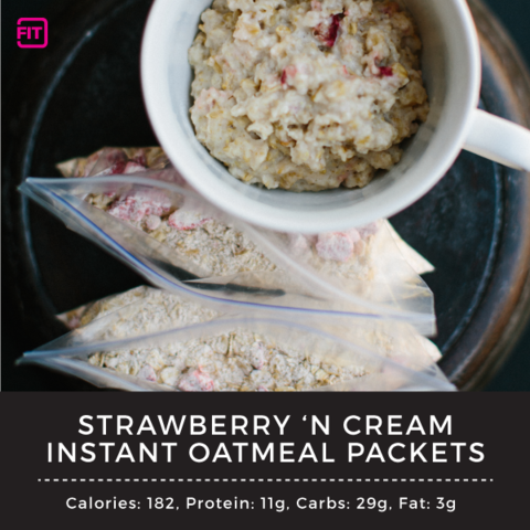 strawberries n cream instant oatmeal packets