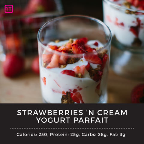 strawberries n cream yogurt parfait