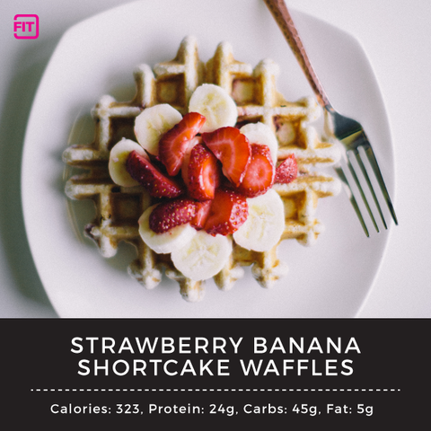strawberry banana shortcake waffles