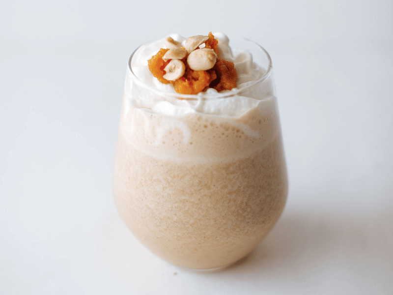 A healthy pumpkin peanut butter smoothie