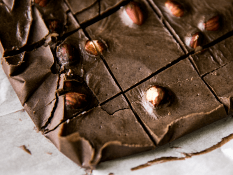 Some healthy high protein chocolate hazelnut fudge