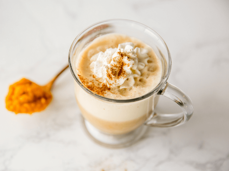 A healthy high-protein pumpkin spice latte