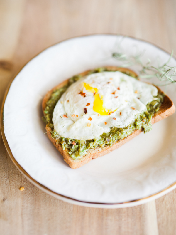 creamy egg pesto toast