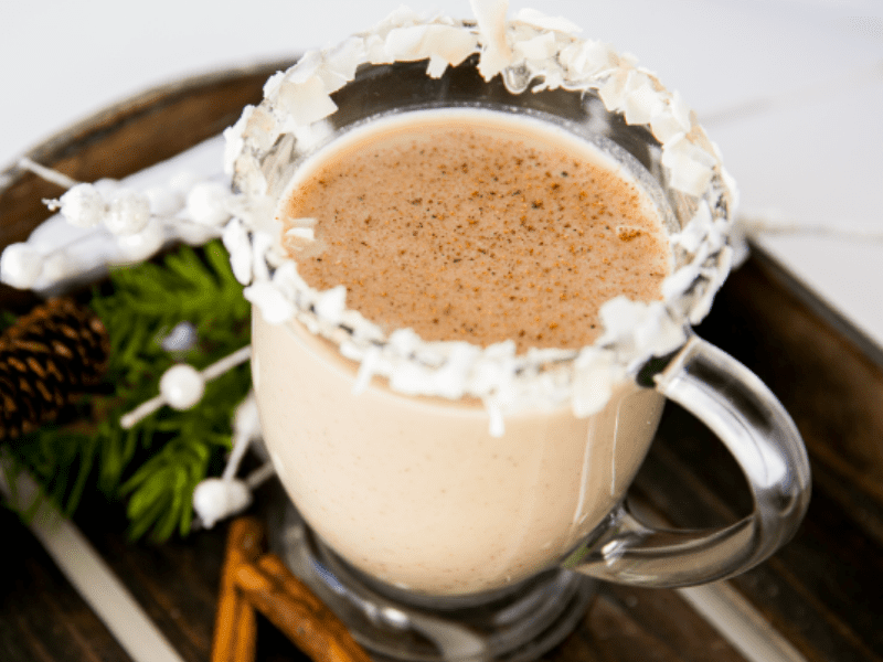 a nice glass of coconut eggnog