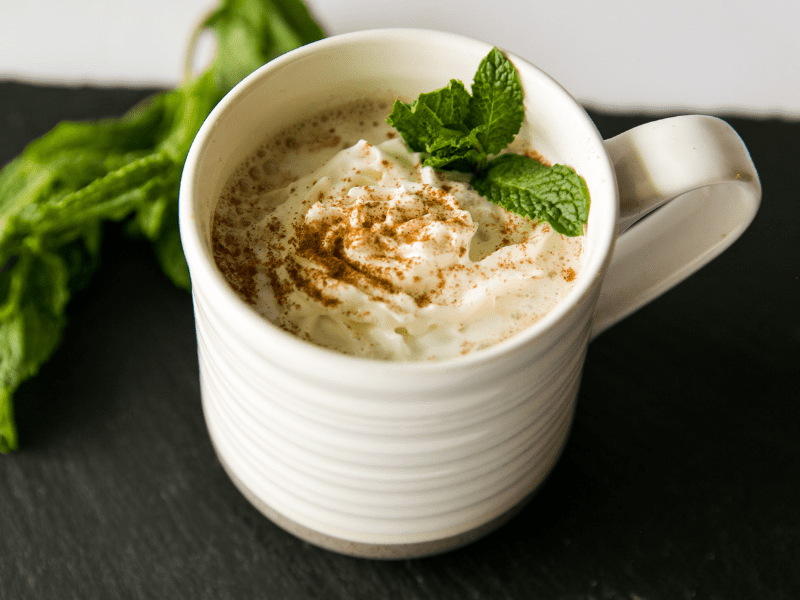 mint eggnog hot chocolate