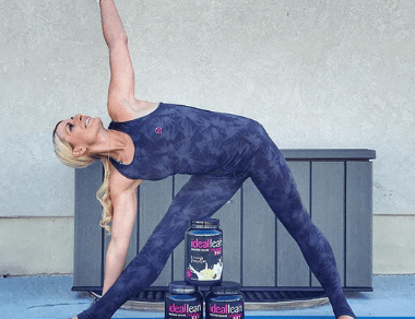 Heather Jenson practicing yoga