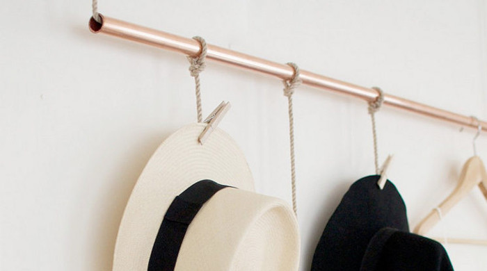 Copper DIY hat rack