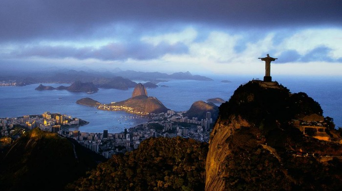 Yann Arthus Bertrand: a view of the Corcovado overlooking Rio de Janero.