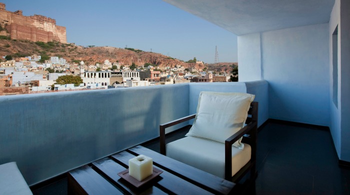 RAAS Jodphur: One of the room's balcony's with a breath-taking view over the city.
