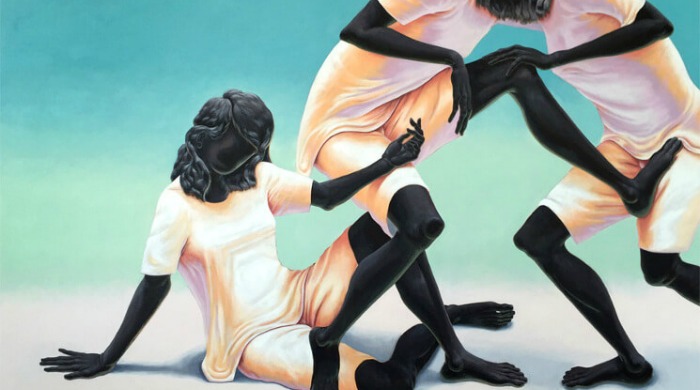 A painting of anonymous figures by Alex Gardner.