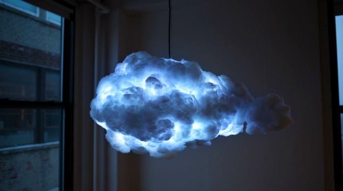 Richard Clarkson's Cloud in a dark living room.