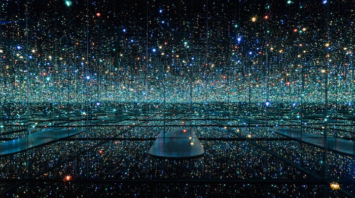 The infinity room from the 'I Who Have Arrived in Heaven' exhibition by Yayoi Kusama.