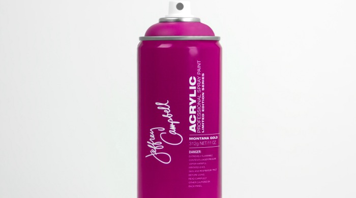 A Kelley Campbell spray paint can designed by Antonio Brasko.